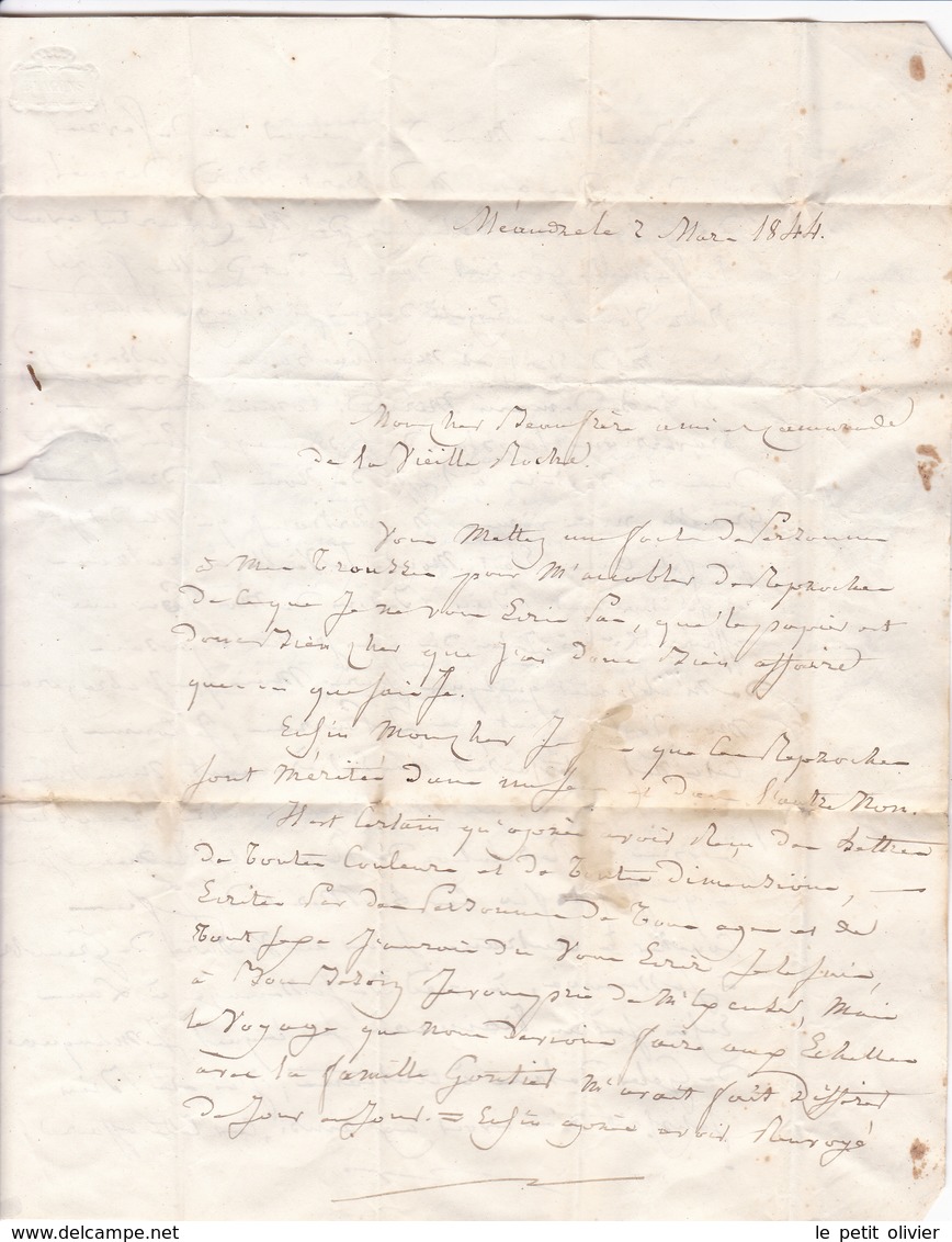 FRANCE 1844 LETTRE AVEC TAMPON A DATE GRENOBLE PLUS TAMPON F - 1801-1848: Precursori XIX