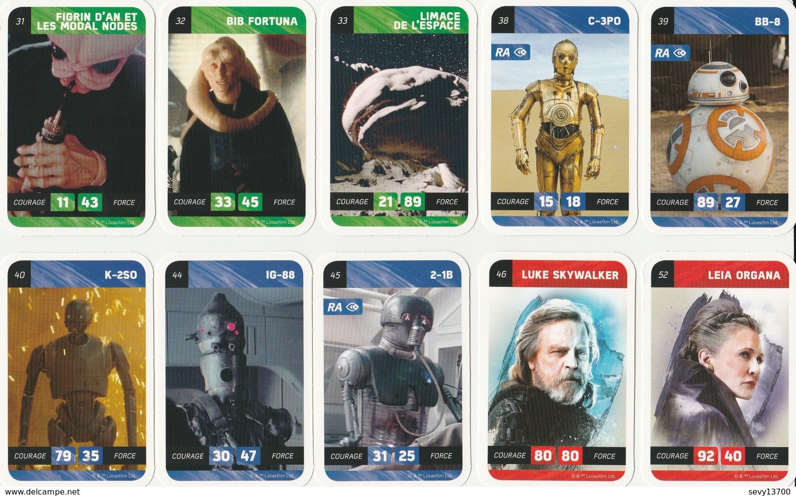 Lot De 60 Cartes STARS WARS LECLERC 2018 - Han Solo - Amidala - Anakin - Leia - - Andere & Zonder Classificatie