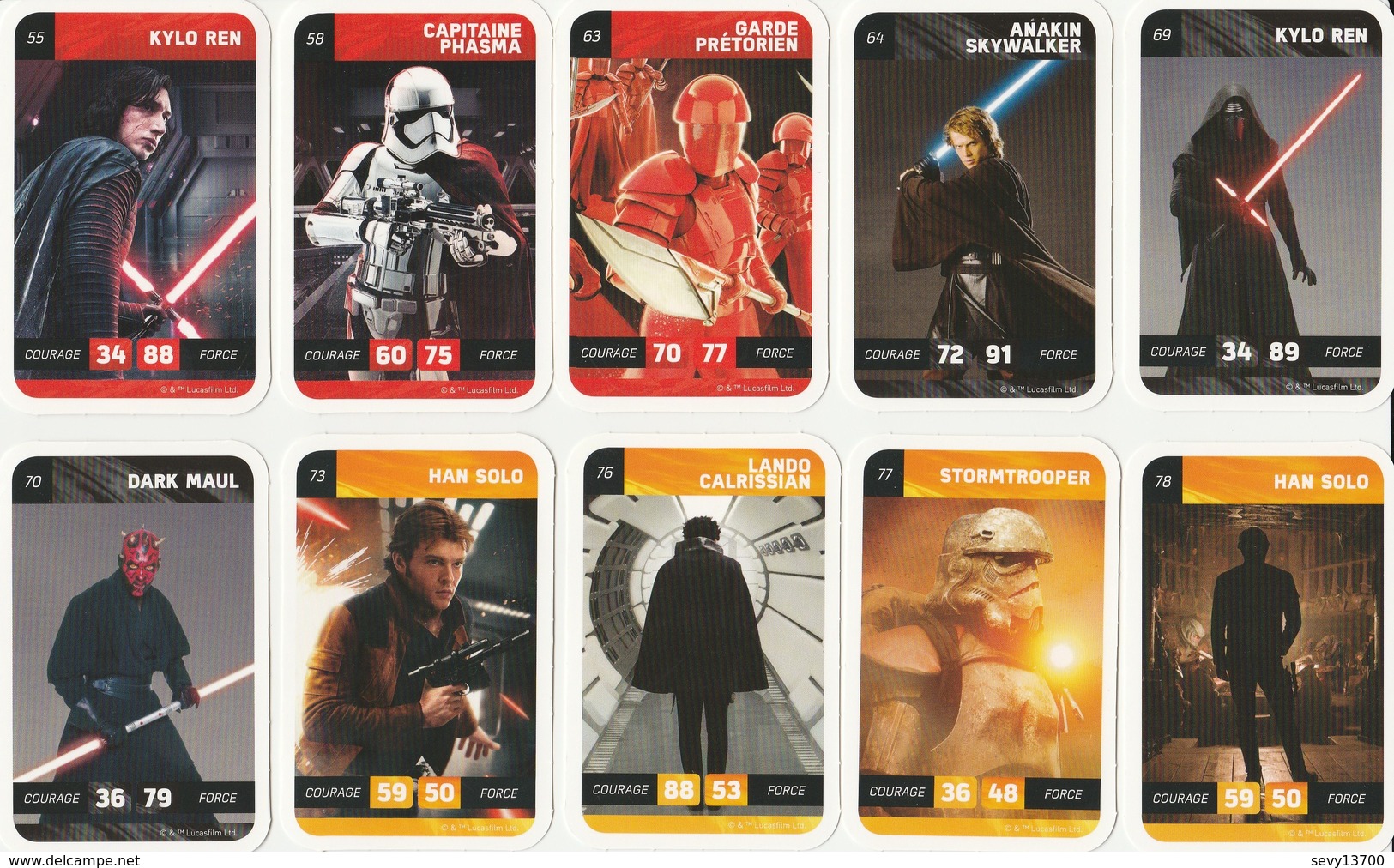 Lot De 60 Cartes STARS WARS LECLERC 2018 - Han Solo - Amidala - Anakin - Leia - - Other & Unclassified