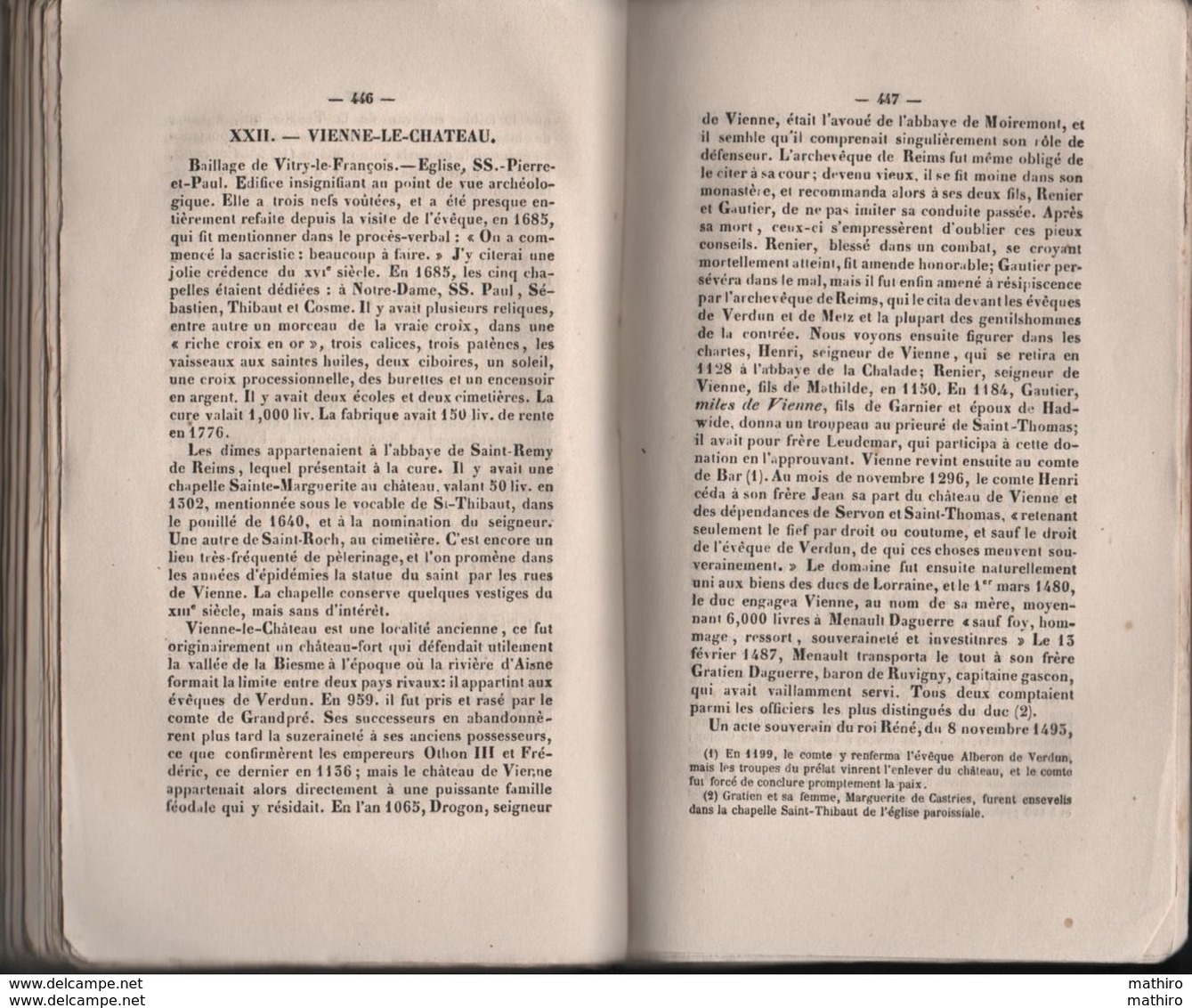 Annuaire administratif statistique historique de la Marne de 1865 ;historique des communes du canton de Ville sur Tourbe
