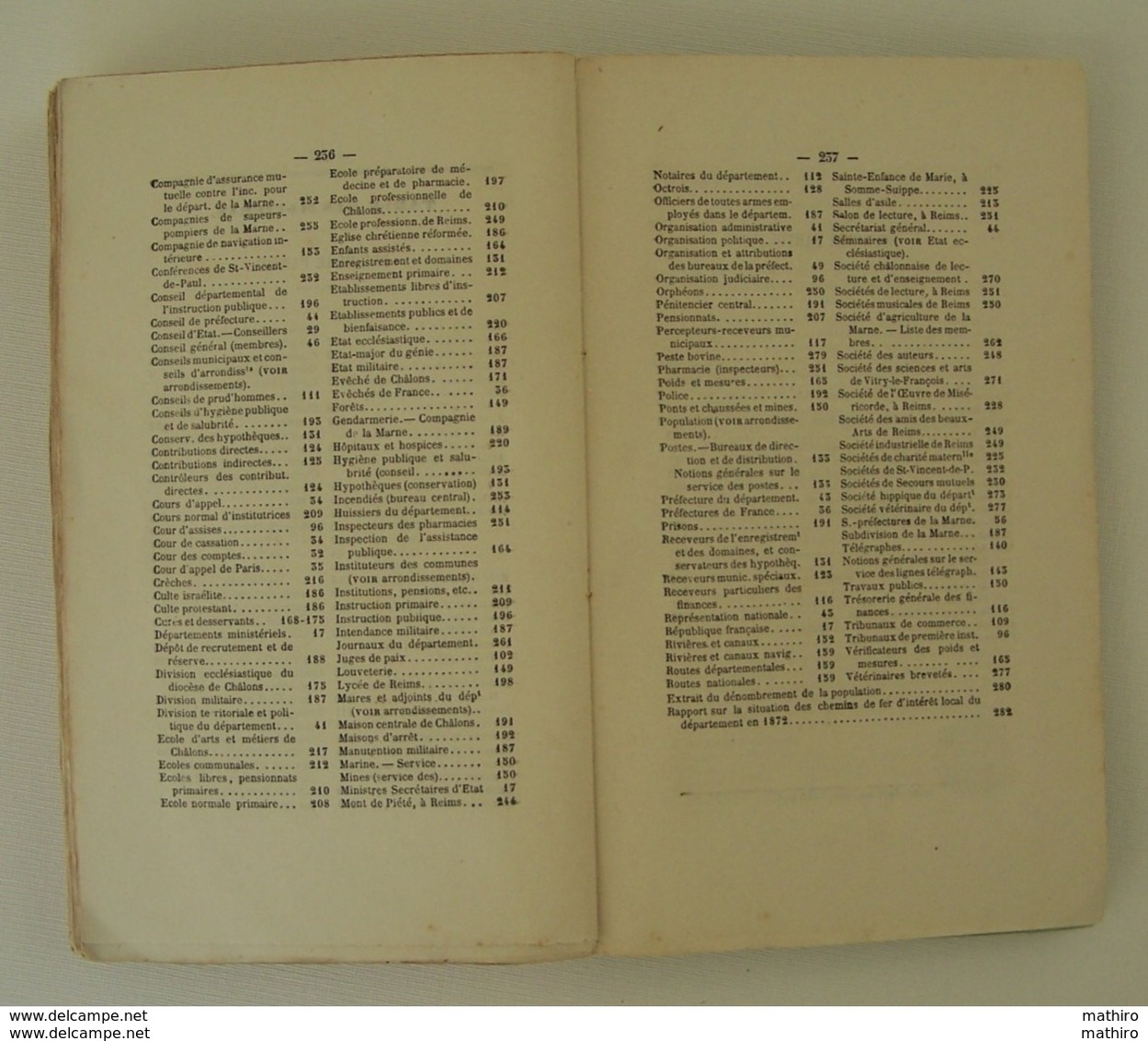 Annuaire Administratif,statistique Et Historique De La Marne De 1873 Et 1874  (voir Les Tables Des Matières ) - Champagne - Ardenne