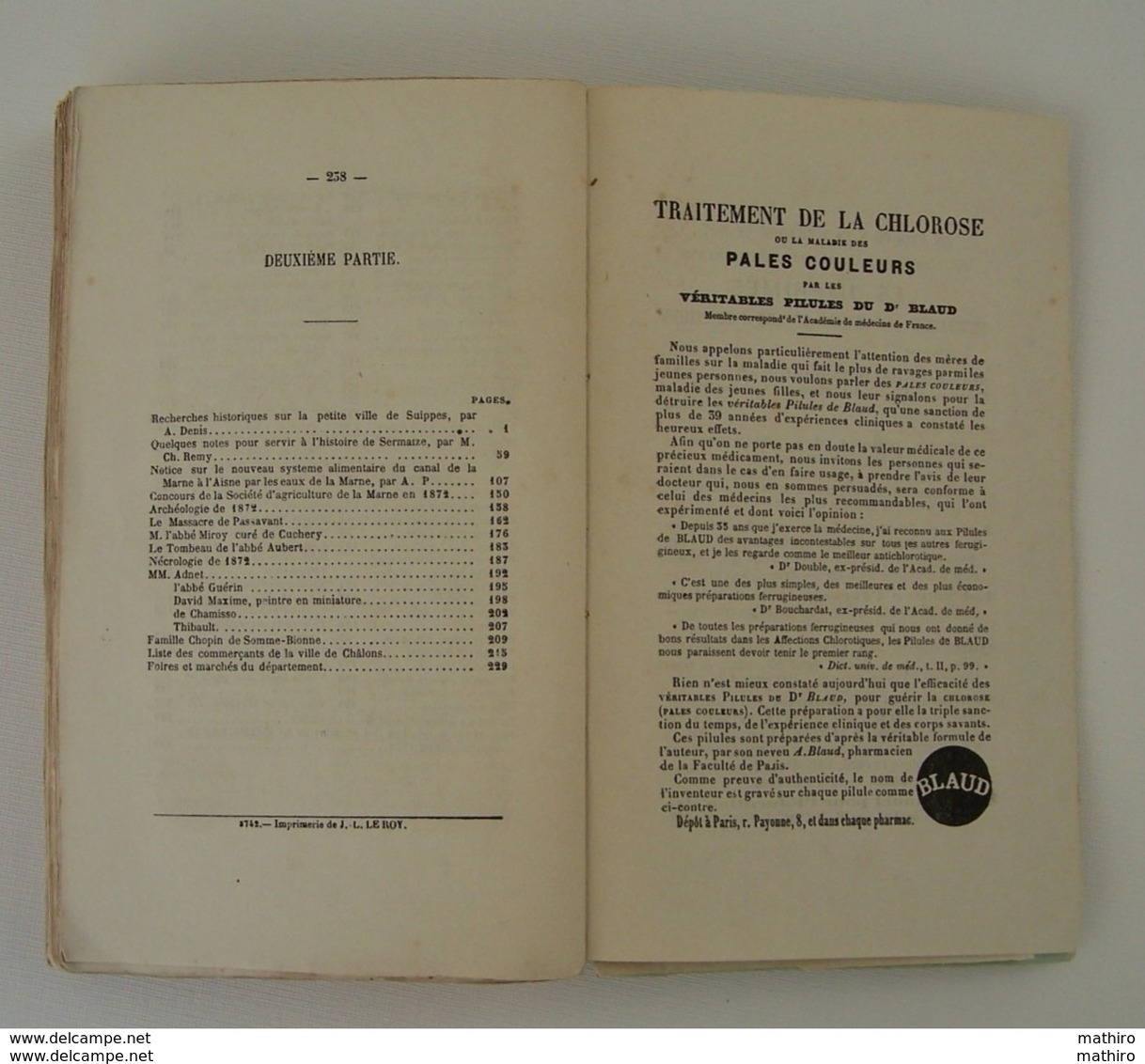 Annuaire Administratif,statistique Et Historique De La Marne De 1873 Et 1874  (voir Les Tables Des Matières ) - Champagne - Ardenne