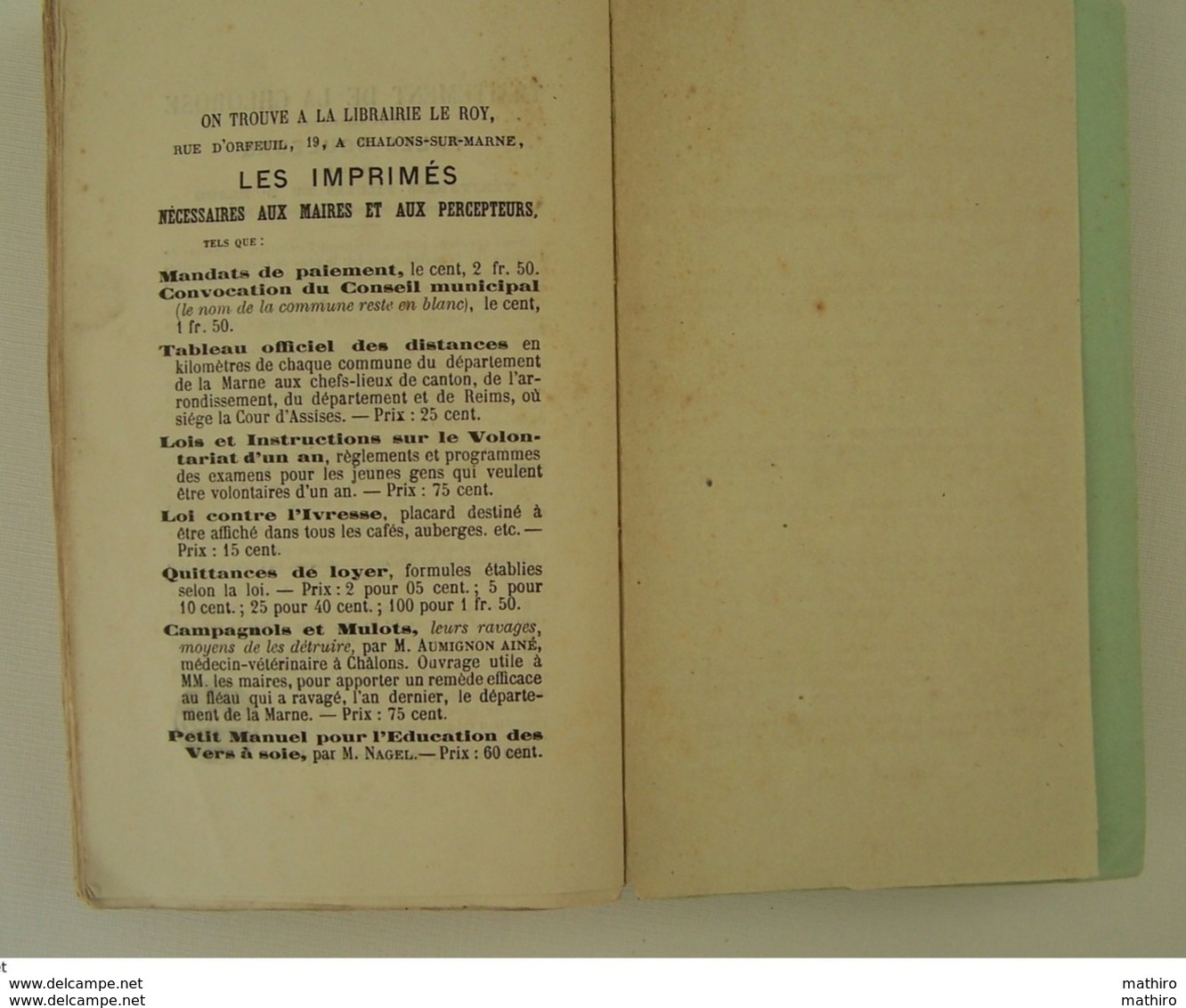 Annuaire administratif,statistique et historique de la Marne de 1873 et 1874  (voir les tables des matières )