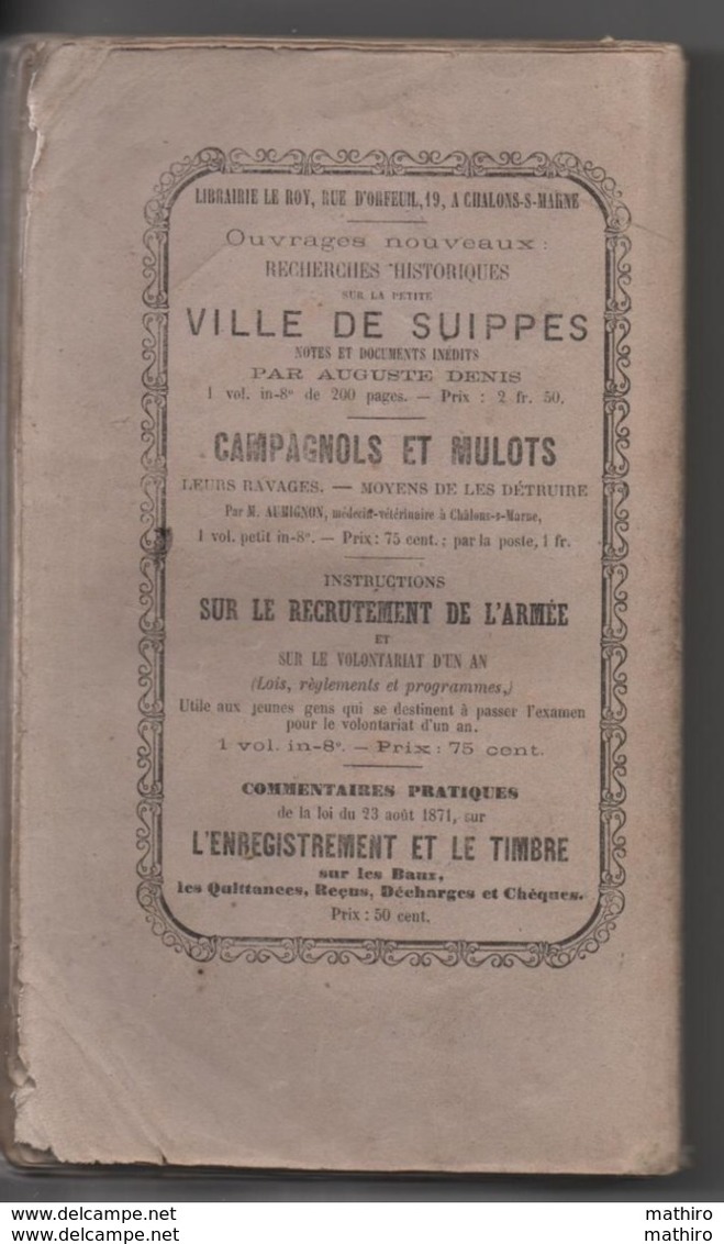 Annuaire administratif,statistique et historique de la Marne de 1873 et 1874  (voir les tables des matières )