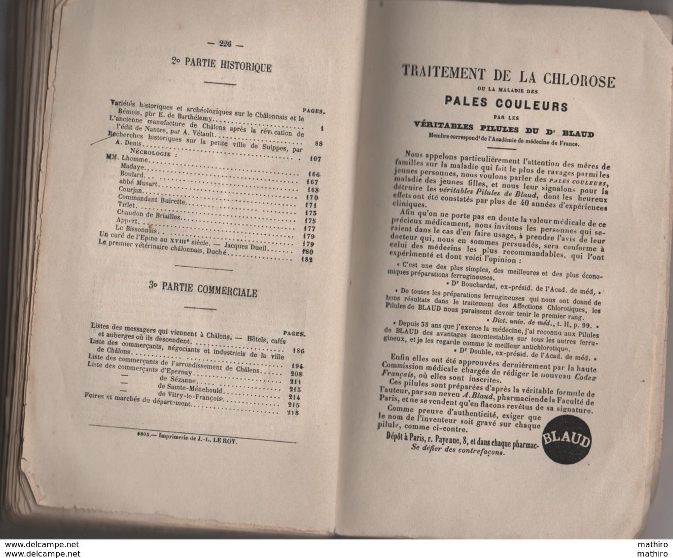 Annuaire administratif,statistique et historique de la Marne de 1873 et 1874  (voir les tables des matières )