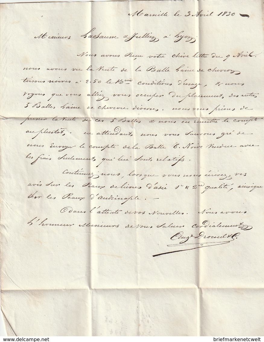 Frankreich / 1830 / Vorphila-Brief K2 MARSEILLE (4106) - 1801-1848: Vorläufer XIX