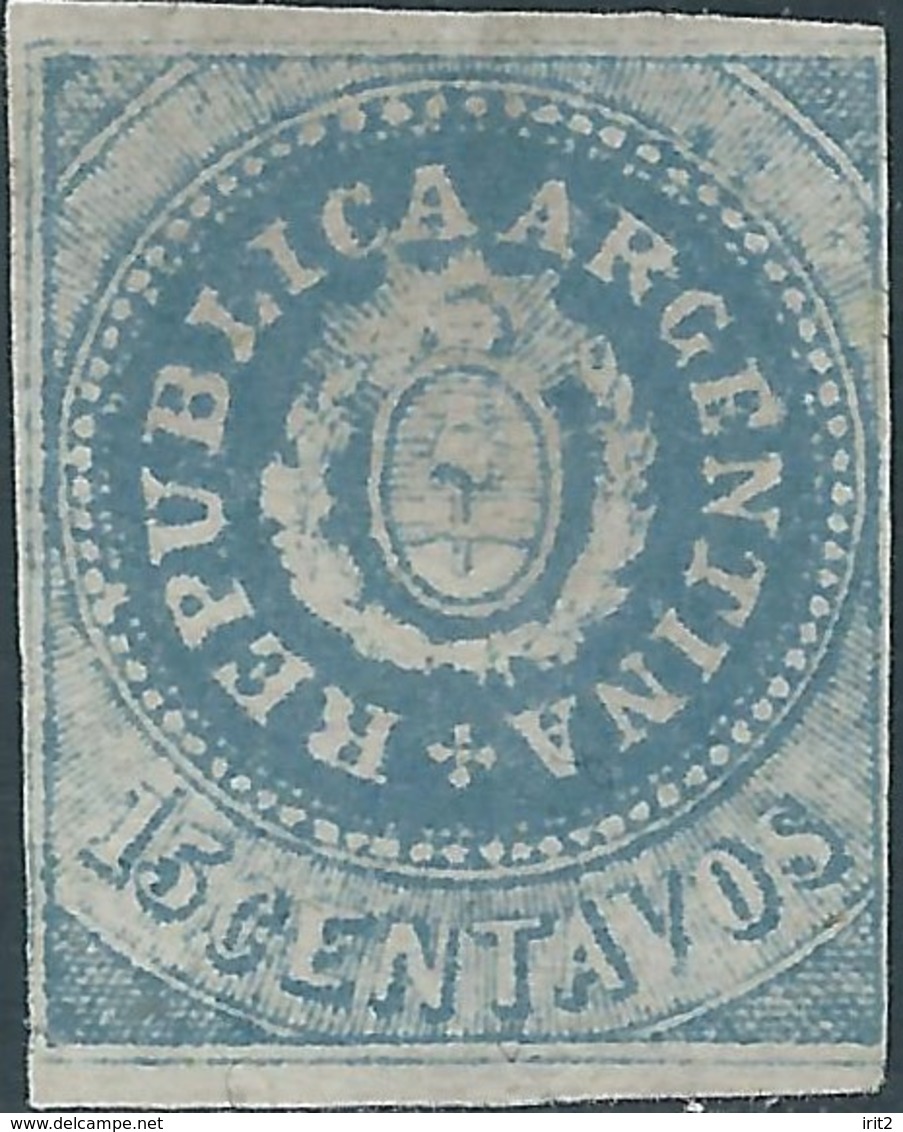 REPUBLICA ARGENTINA-ARGENTINIEN,1862 Coat Of Arms,15C Blue,not Usd,NOT HINGED - Unused Stamps