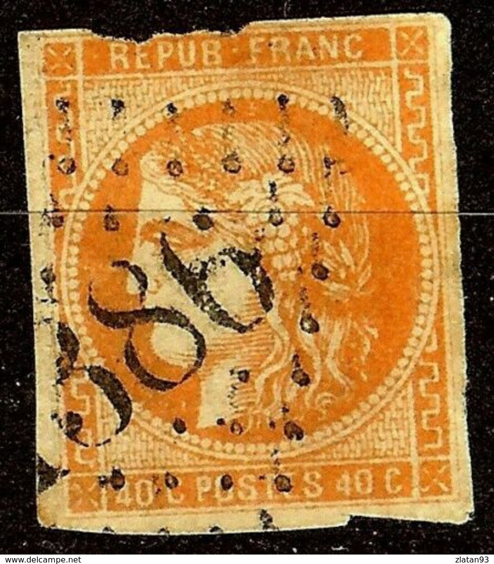 EXTRA BORDEAUX N°48a 40c Orange Vif Oblit Losange GC 1386 Cote 250€ PAS AMINCI - 1870 Ausgabe Bordeaux