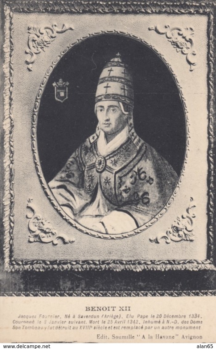 Pope Benedict XII Portrait, C1900s/10s Vintage Postcard - Popes