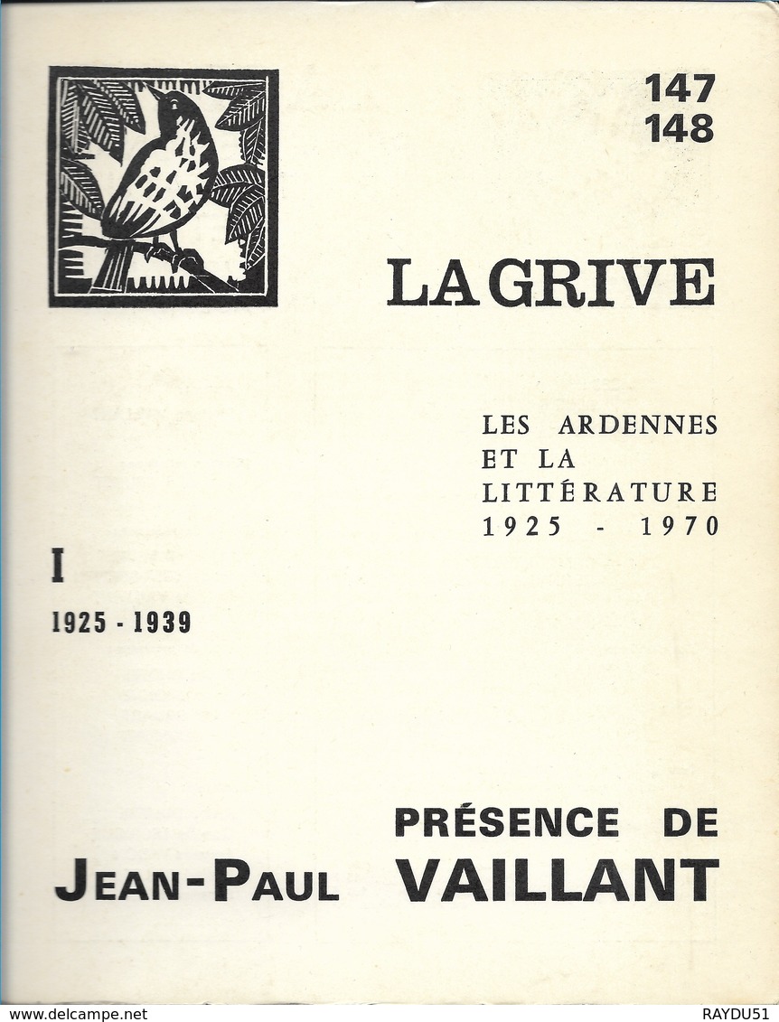 LA GRIVE N°147-148  TOME 1 1925-1939 - Champagne - Ardenne
