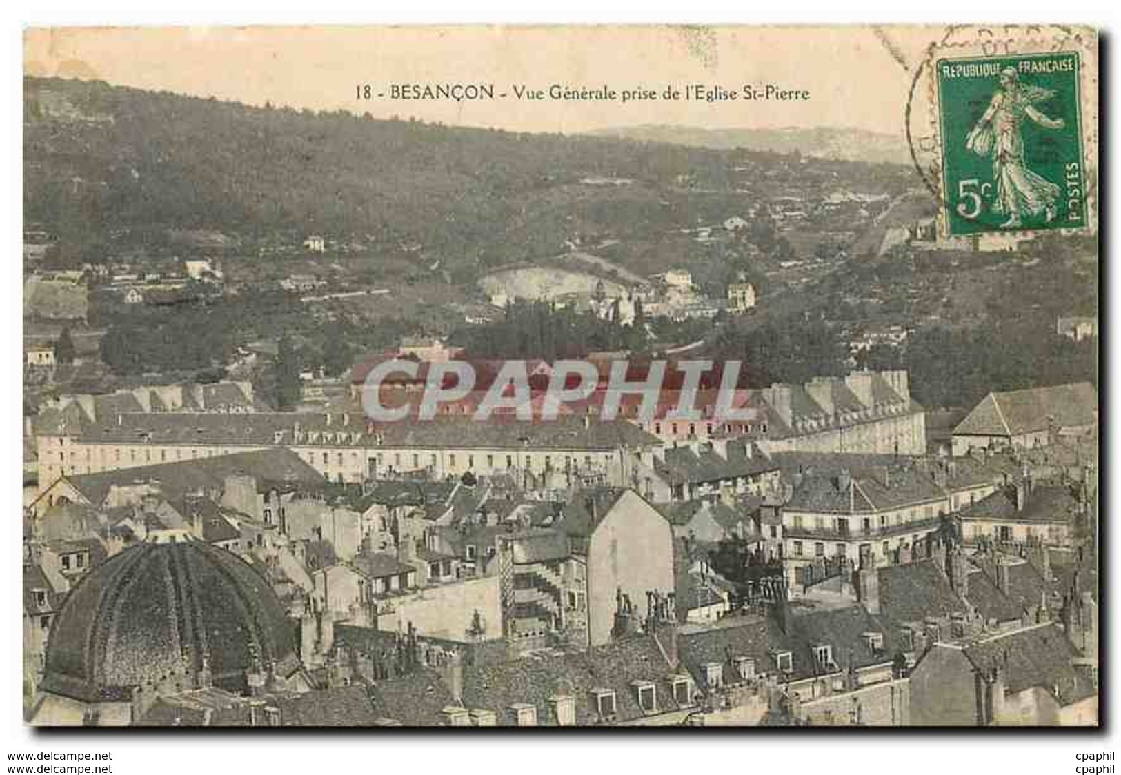 CPA Besancon Vue Generale Prise De L'Eglise St Pierre - Besancon