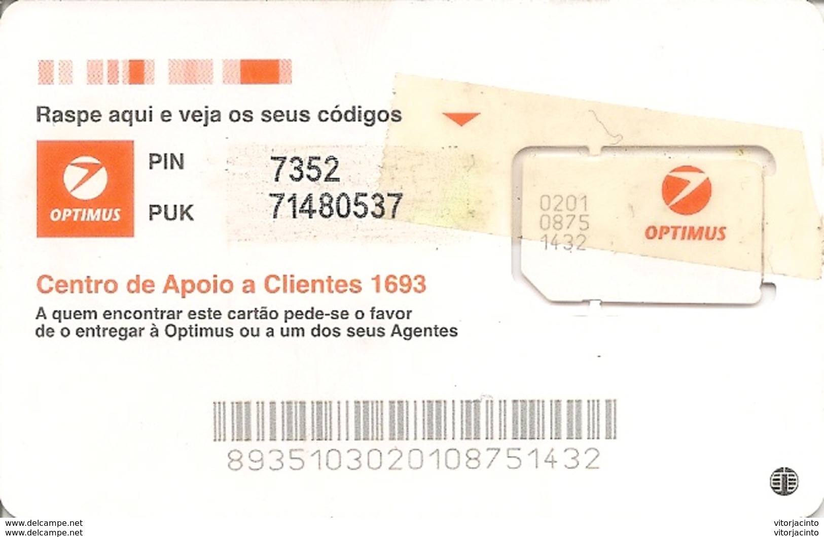 Mobile Phonecard Optimus GSM (Gemplus) - Portugal - Portugal