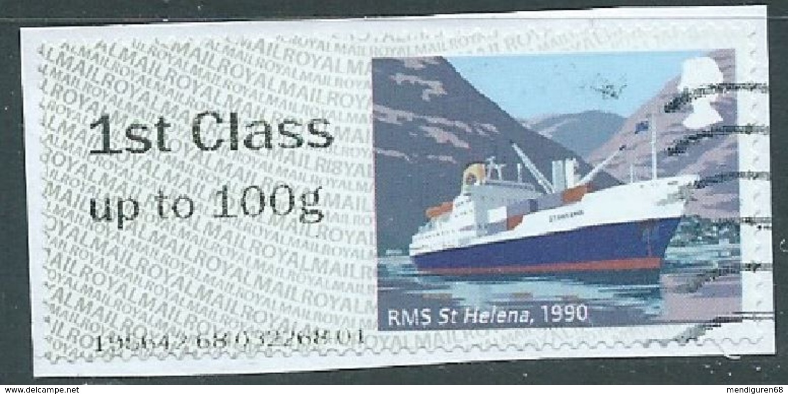 GROSBRITANNIEN GRANDE BRETAGNE GB POST&GO 2018  R.M.HERITAGE MAIL BY SEA: RMS ST HELENA, 1990 FCup To 100g SG FS212 MI A - Post & Go (distributeurs)