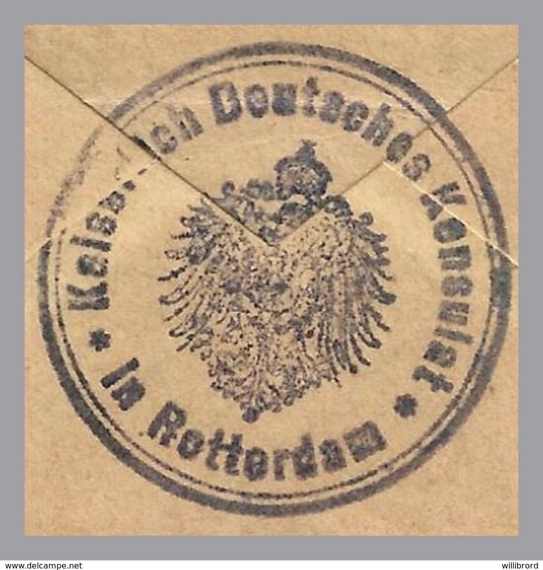 Netherlands - 1916 5c Domestic Cover - Reverse German Consulate Cachet - Lettres & Documents