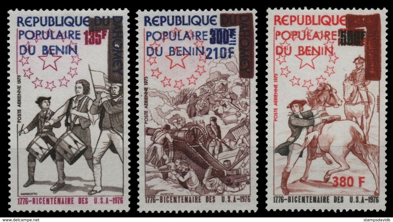 1976	Benin	61-63	200 Years Of Independence For America 	10,00 € - Benin – Dahomey (1960-...)