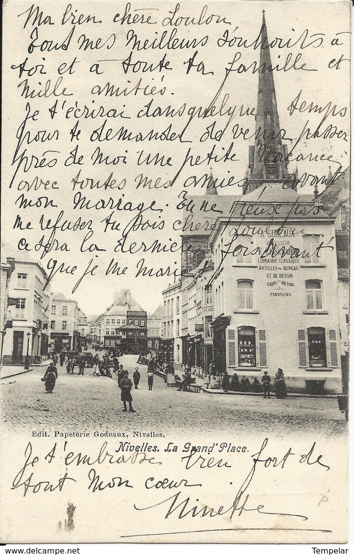 Nivelles - La Grand'Place 1904 - Nijvel