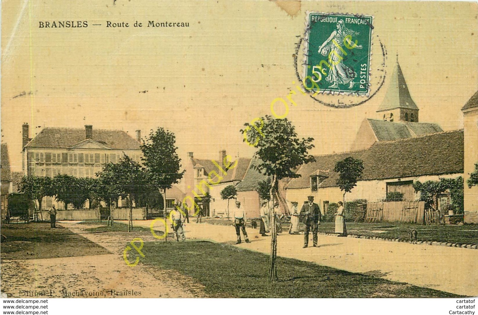 77.  BRANSLES .  Route De MOntererau .  CPA Toilée Colorisée . CPA Animée . - Autres & Non Classés