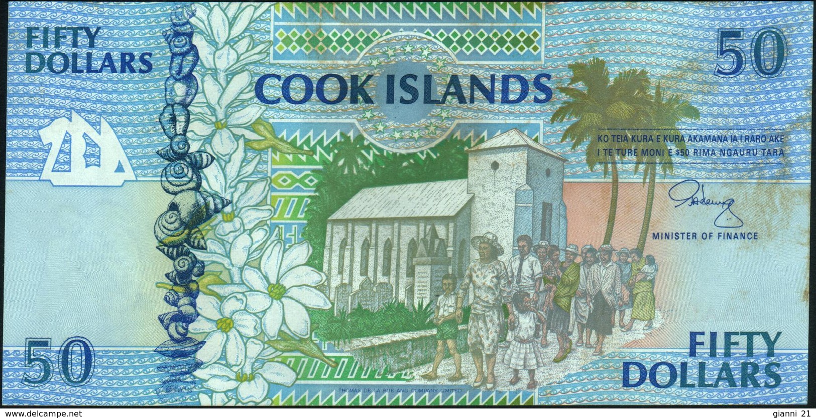 COOK ISLANDS - 50 Dollars Nd.(1992) {Ministry  Of Finance} AU P.10 - Cookeilanden