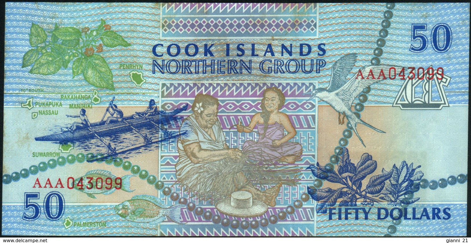 COOK ISLANDS - 50 Dollars Nd.(1992) {Ministry  Of Finance} AU P.10 - Cookeilanden