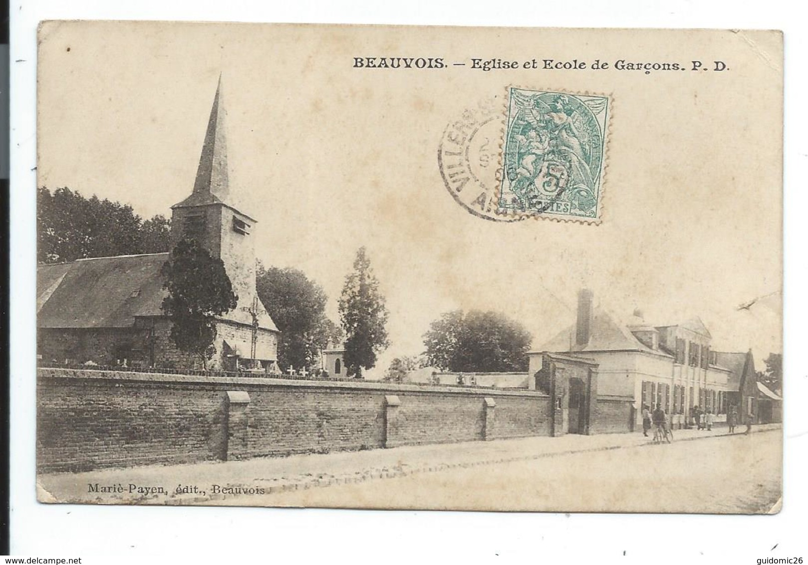 Beauvois église Et Ecole De Garçons,voir état - Autres & Non Classés