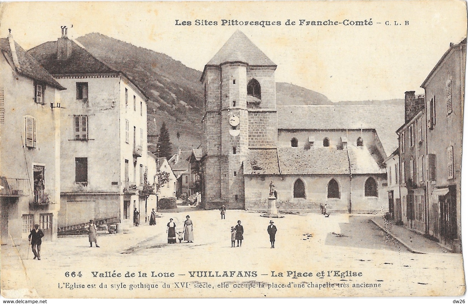 Vallée De La Loue, Vuillafans (Doubs) La Place De L'Eglise - Carte C.L.B. N° 664 - Otros & Sin Clasificación