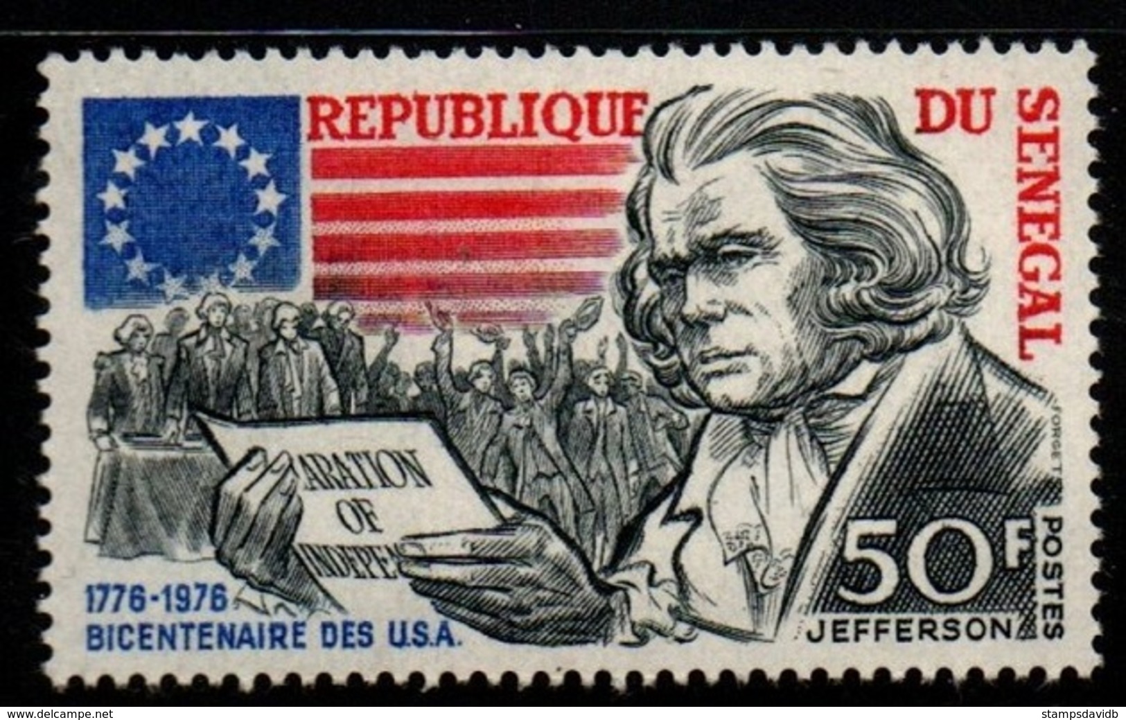 1976	Senegal	593	200 Years Of Independence For America - Senegal (1960-...)