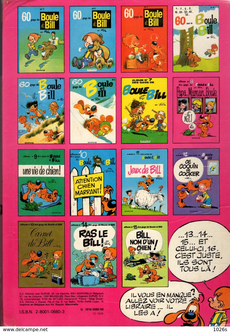 B.D.BOULE ET BILL - SOUVENIRS DE FAMILLE - N° 16 - E.O.1979 - Boule Et Bill