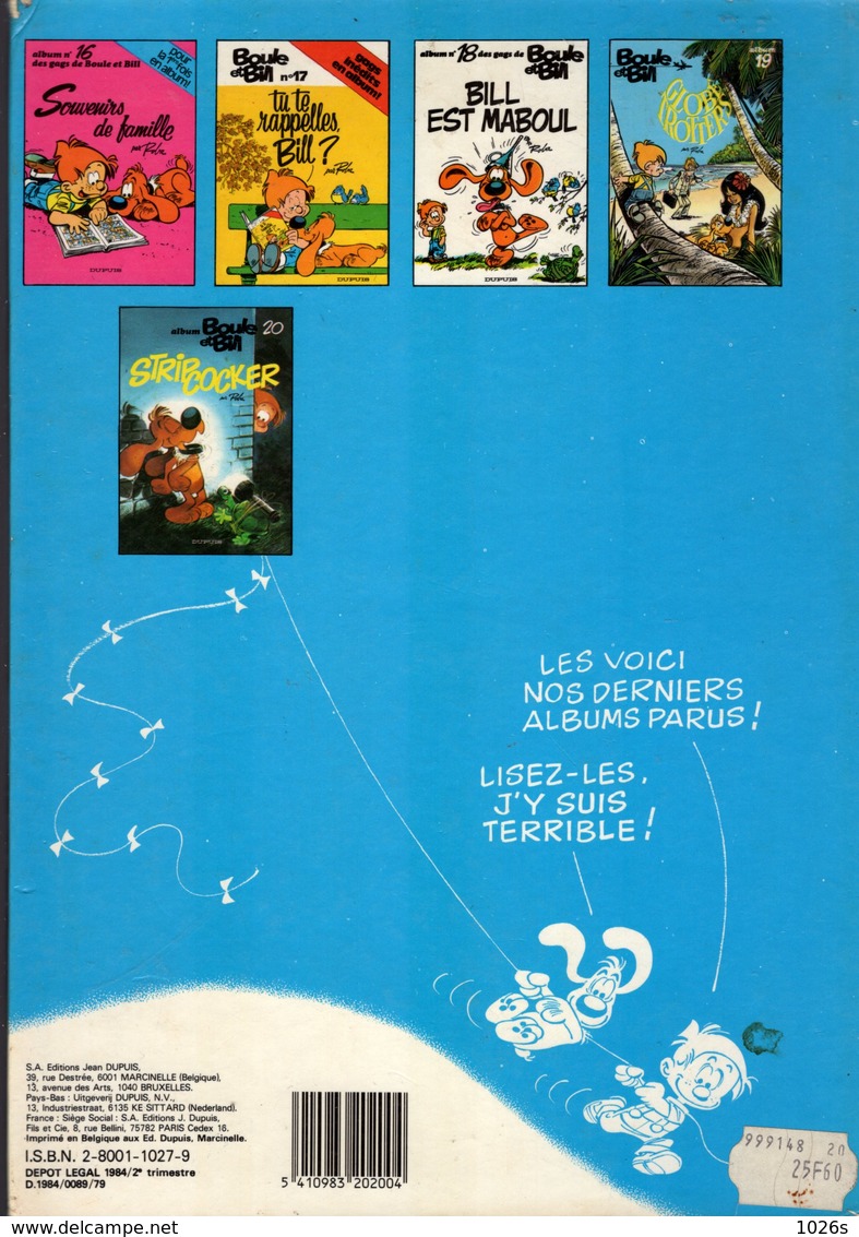 B.D.BOULE ET BILL - DES GAGS DE B & B - N° 20 - E.O.1984 - Boule Et Bill