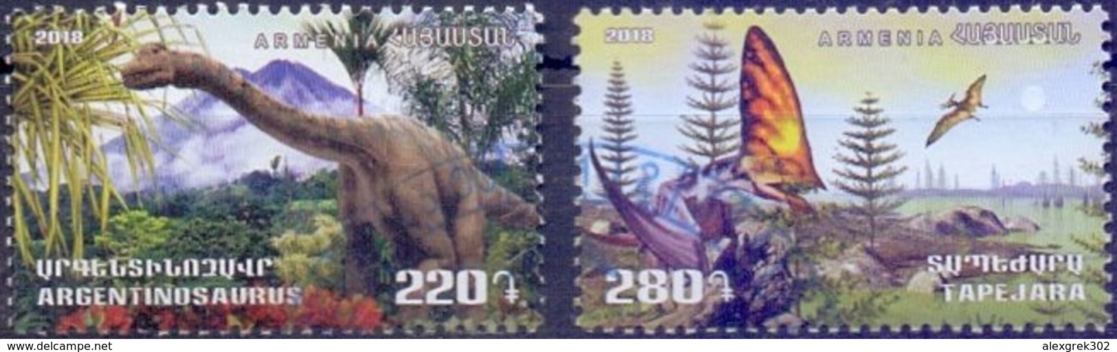 Used Armenia 2018, Prehistoric Animals 2V. - Armenia