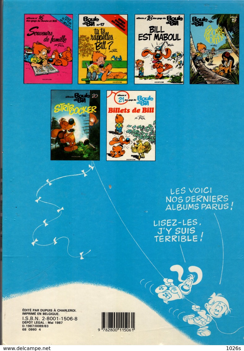 B.D.BOULE ET BILL - DES GAGS DE B & B - N° 21 - E.O.1987 - Boule Et Bill