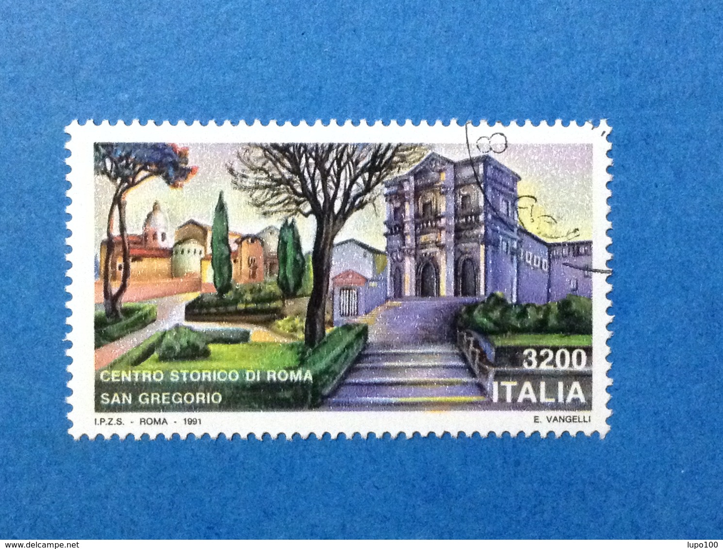 1991 ITALIA ARTE CENTRO STORICO ROMA SAN GREGORIO FRANCOBOLLO USATO ITALY STAMP USED - 1991-00: Used