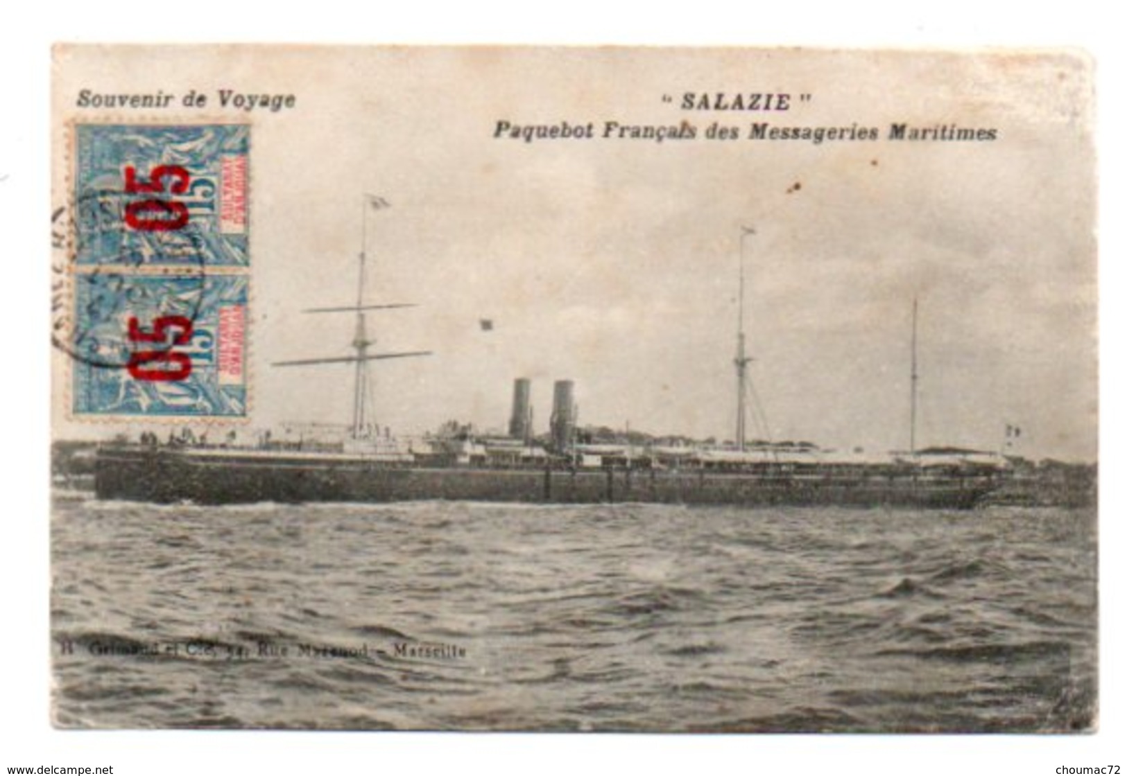(Paquebot) 071, Salazie, Grimaud, Paquebot Français Des Messageries Maritimes - Steamers