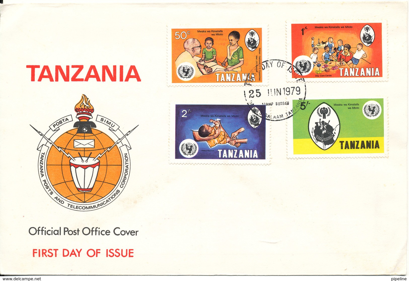 Tanzania FDC 25-6-1979 International Ear Of Child Complete Set Of 4 With Cachet - Tanzanie (1964-...)