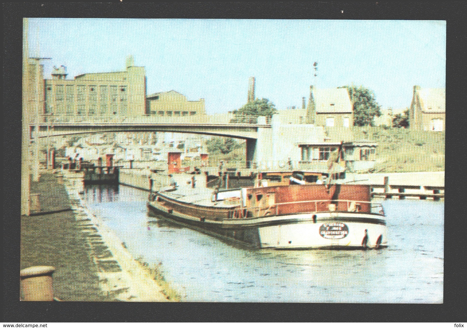 Antoing - Le Pont Et L'église - Chromo Végé - Ca 10 X 7 Cm / Pas De Carte Postale - Péniche / Binnenschip - Antoing