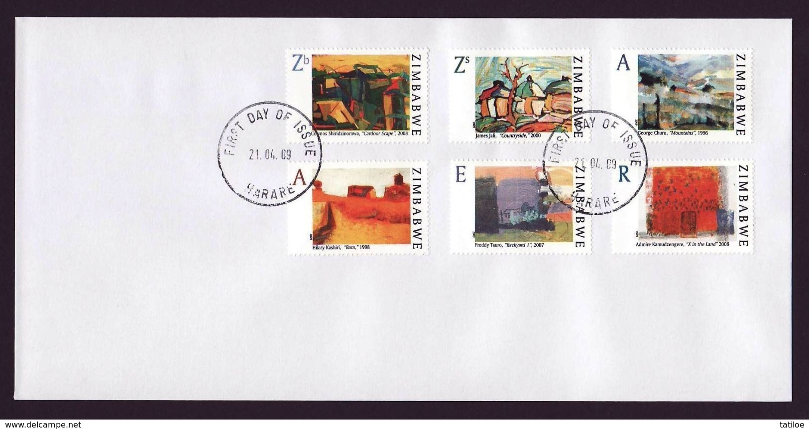 Zimbabwe 2009 Art & Paintings FDC / First Day Cover / Ersttagsbrief (Simbabwe) - Zimbabwe (1980-...)