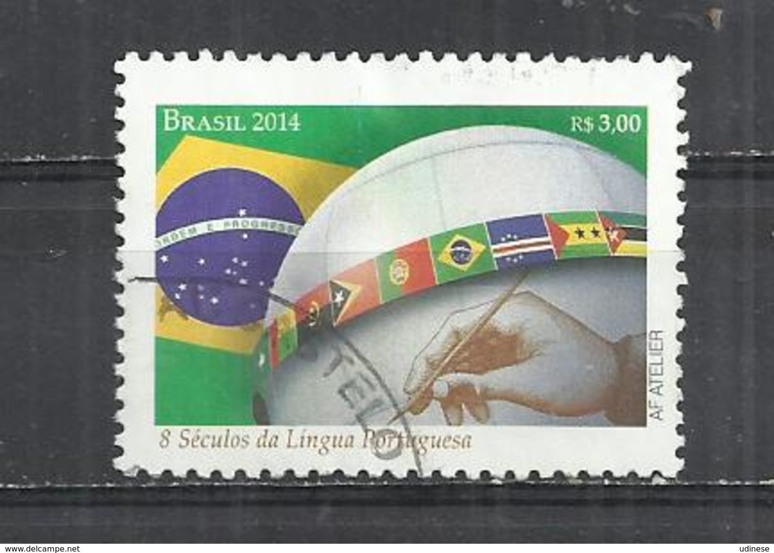 BRAZIL 2014 - 8 CENTURIES OF PORTUGUESE LANGUAGE - POSTALLY USED OBLITERE GESTEMPELT USADO - Usati