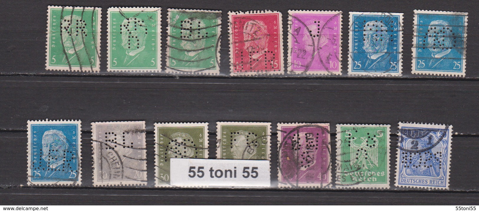 Lot  PERFIN - USED  DEUTSCHEN REICH  - 14 Stamps Different - Sammlungen (ohne Album)