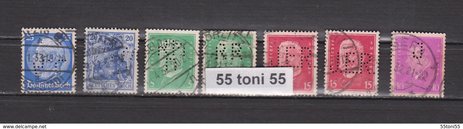 Lot  PERFIN - USED  DEUTSCHEN REICH  - 7 Stamps Different - Collections (without Album)