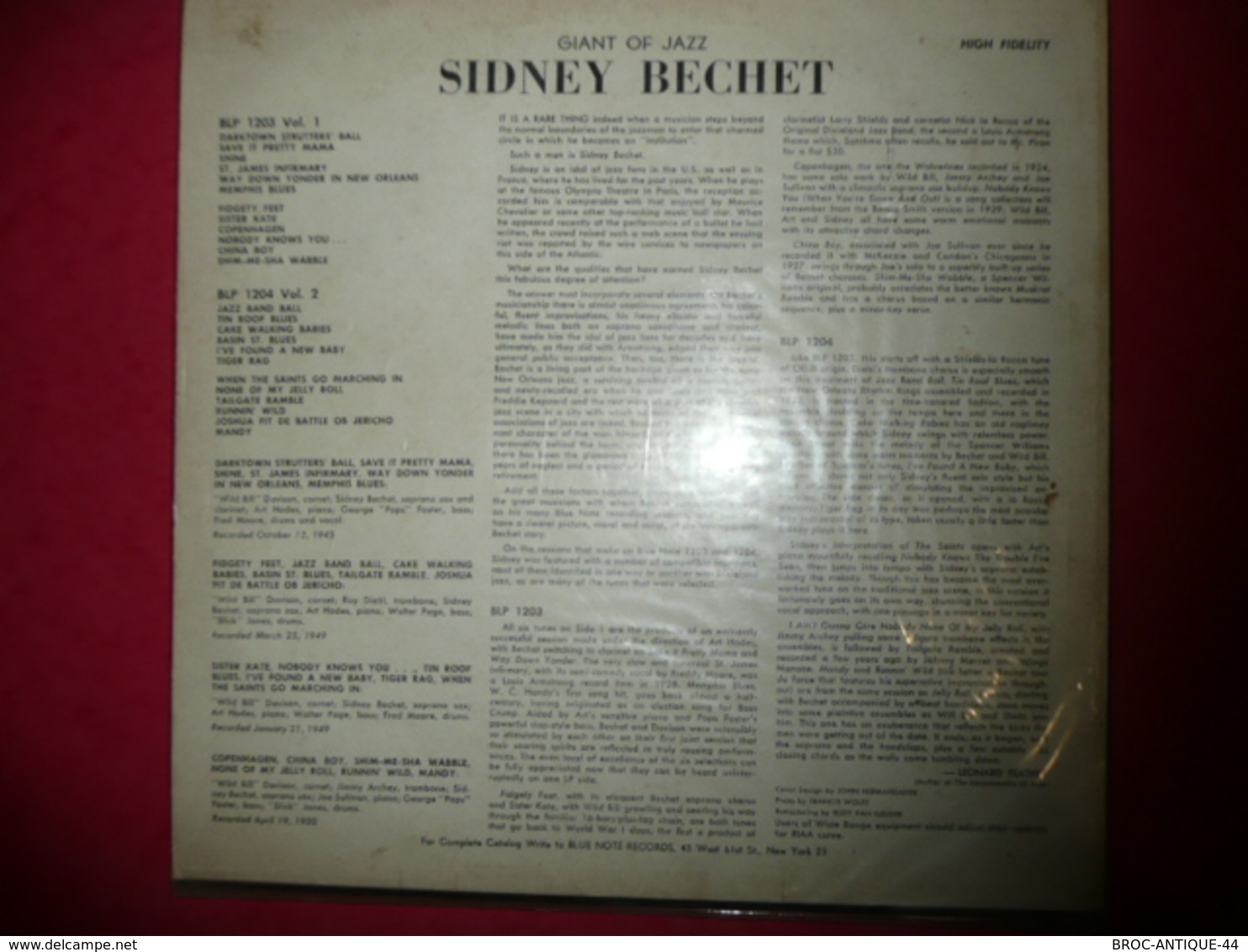 LP33 N°662 - SIDNEY BECHET & WILD BILL DAVIDSON AND ART HODES - COMPILATION 12 TITRES - Jazz