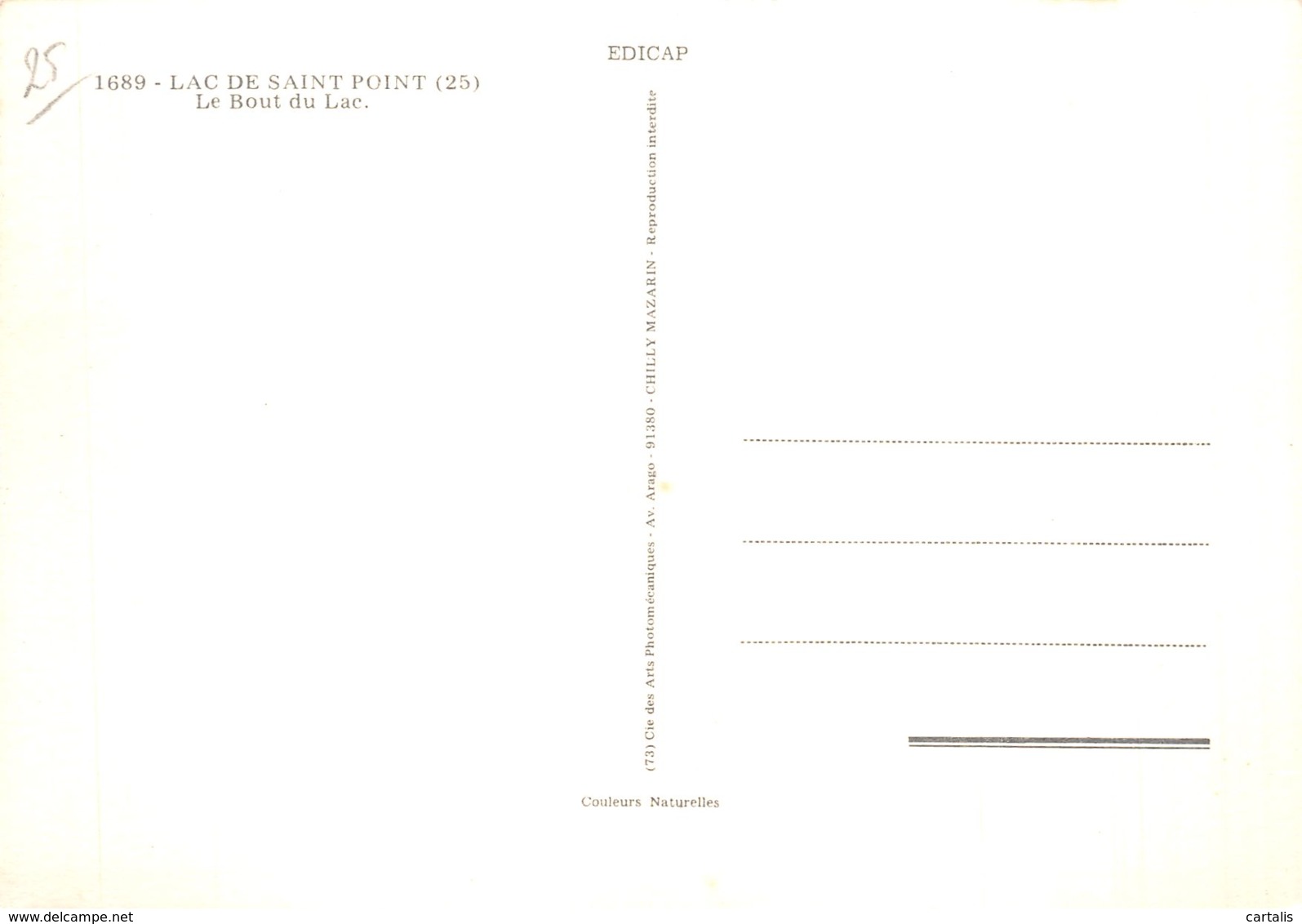 25-LAC DE SAINT POINT-N° 4453-B/0287 - Autres & Non Classés