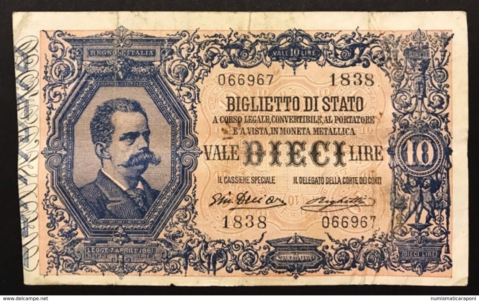 10 LIRE VITTORIO EM. III° Giu Dell'ara Righetti 1914 Rara LOTTO 3096 - Italia – 10 Lire