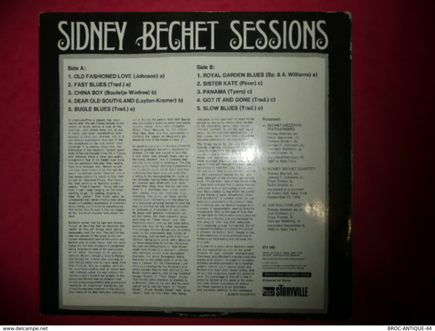 LP33 N°667 - SIDNEY BECHET - SESSIONS - COMPILATION 15 TITRES - Jazz