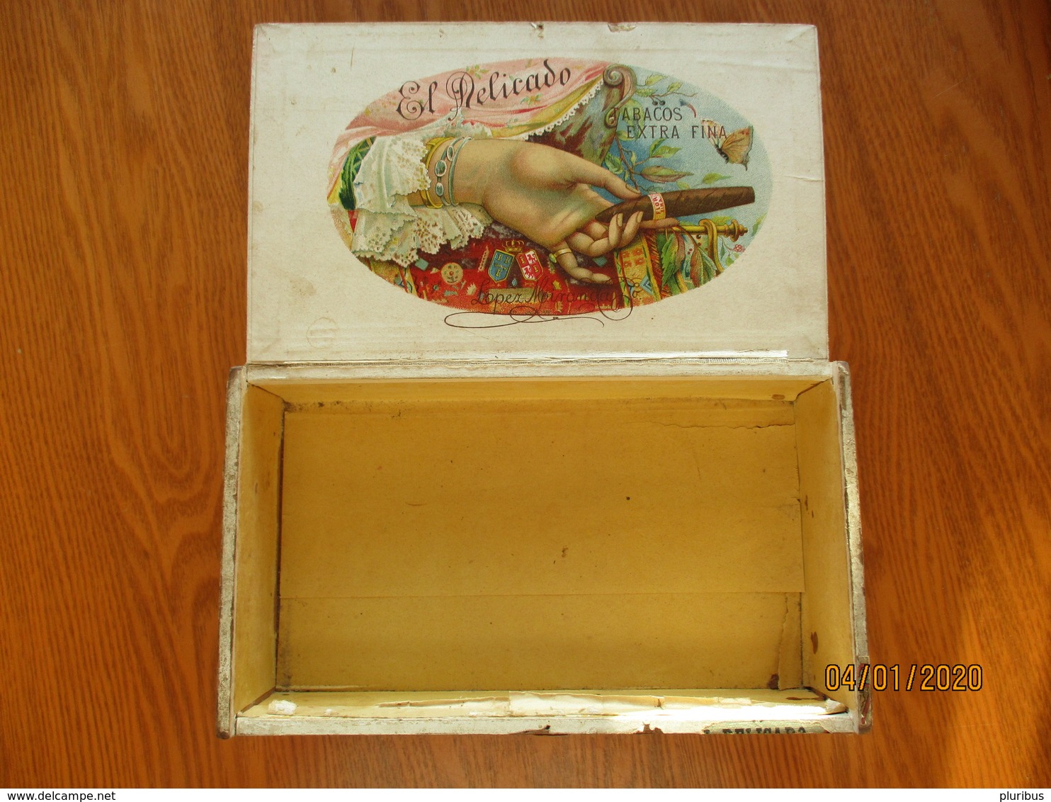 VINTAGE CIGAR BOX L.M. & CA, HABANA CUBA LOPEZ MIRANDA EL DELICADO , 0 - Boites à Tabac Vides