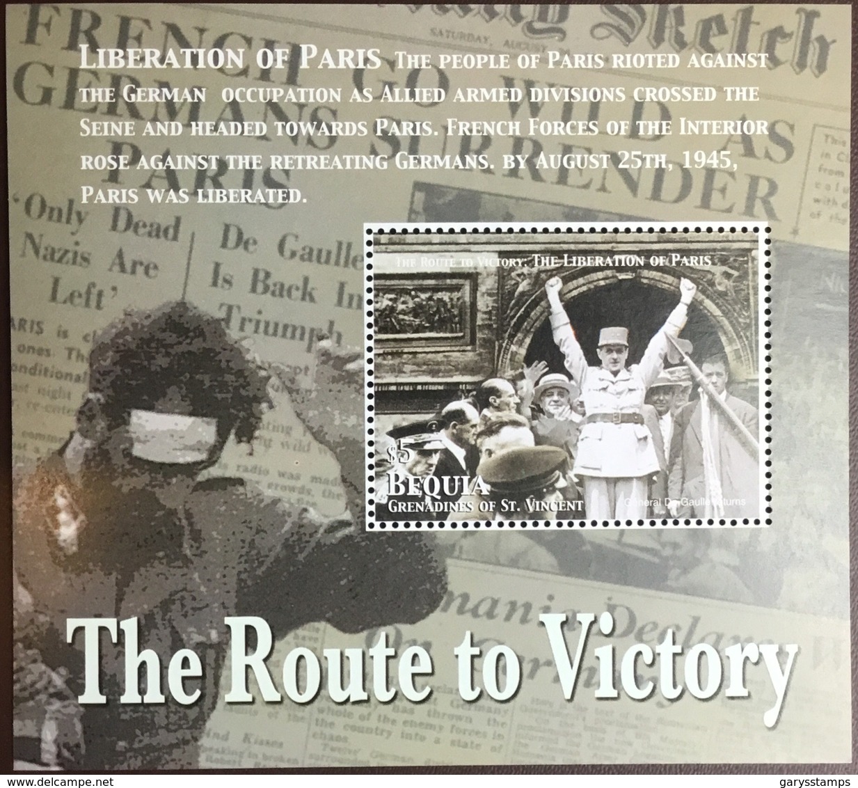 Grenadines Of St Vincent Bequia 2005 Route To Victory WWII Minisheet MNH - St.-Vincent En De Grenadines