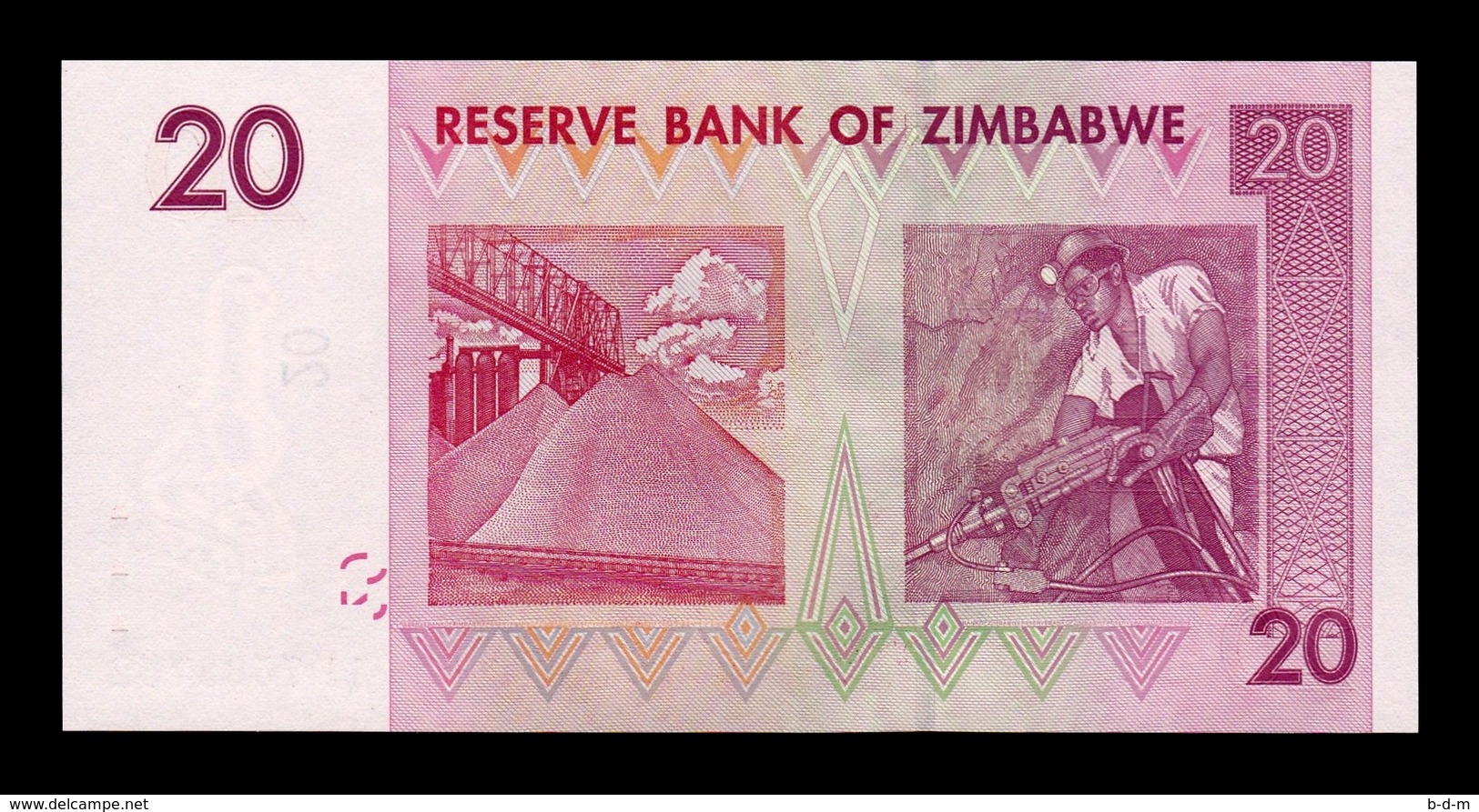 Zimbabwe 20 Dollars 2007 Pick 68 SC UNC - Zimbabwe