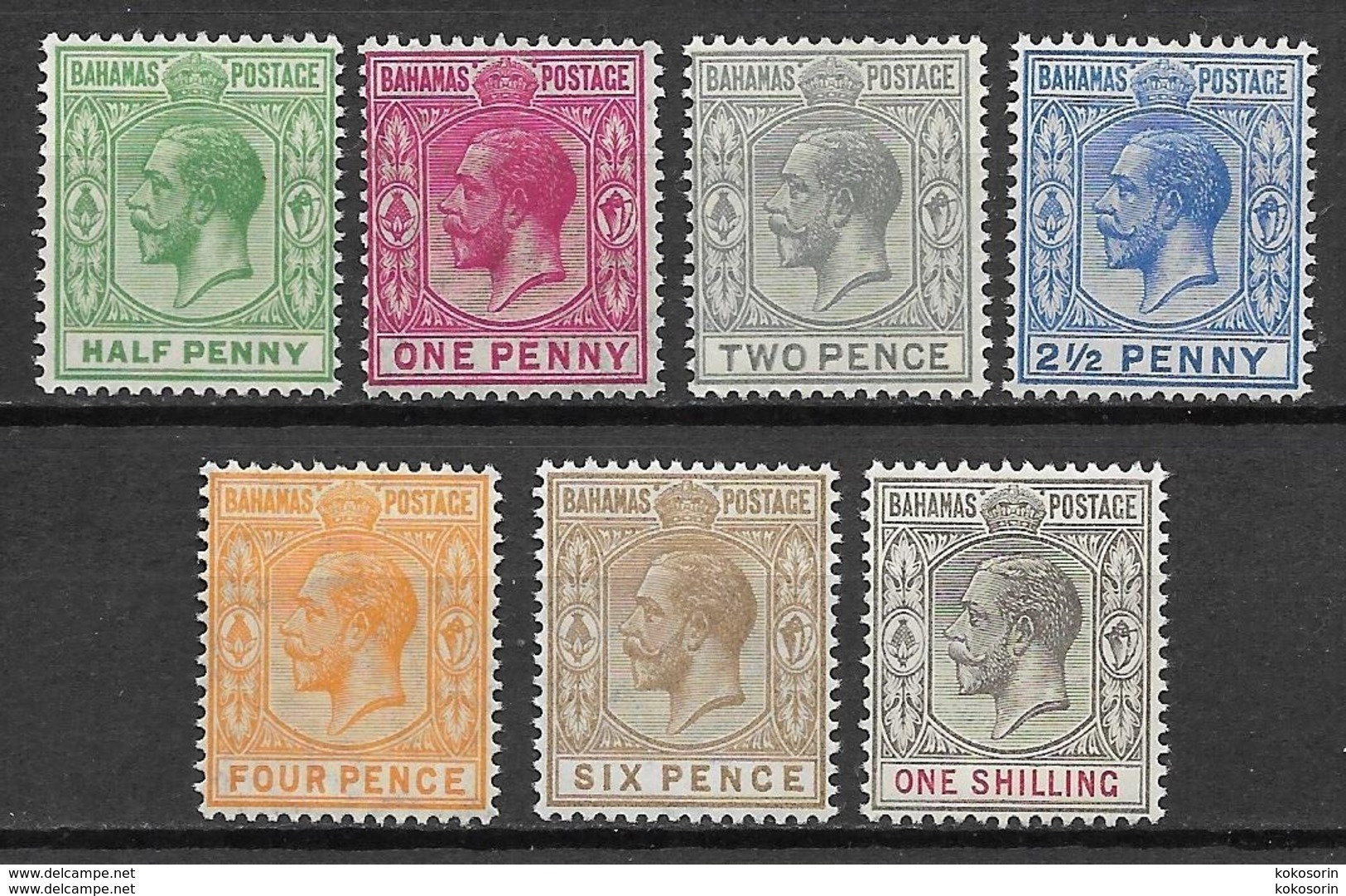 Bahamas 1912 Mi Nr. 35-41 MNH - 1859-1963 Kronenkolonie