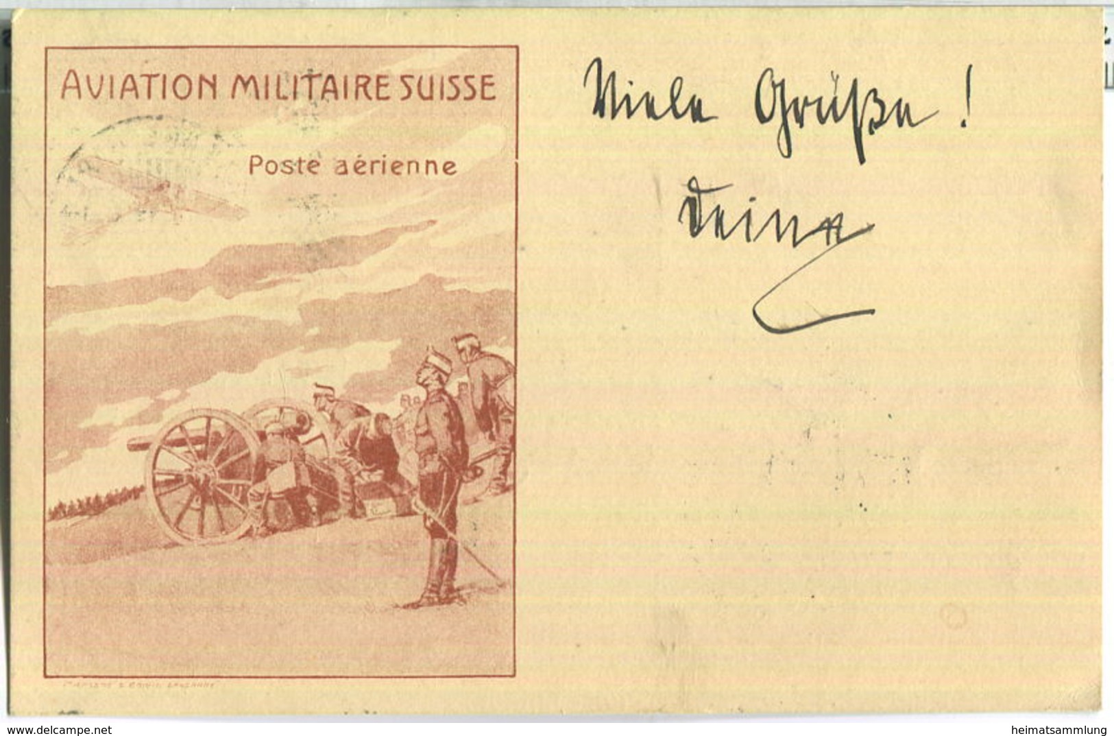 Aviation Militaire Suisse - Poste Aerienne - Lausanne-Morges Am 15.VI.1913 - Interi Postali