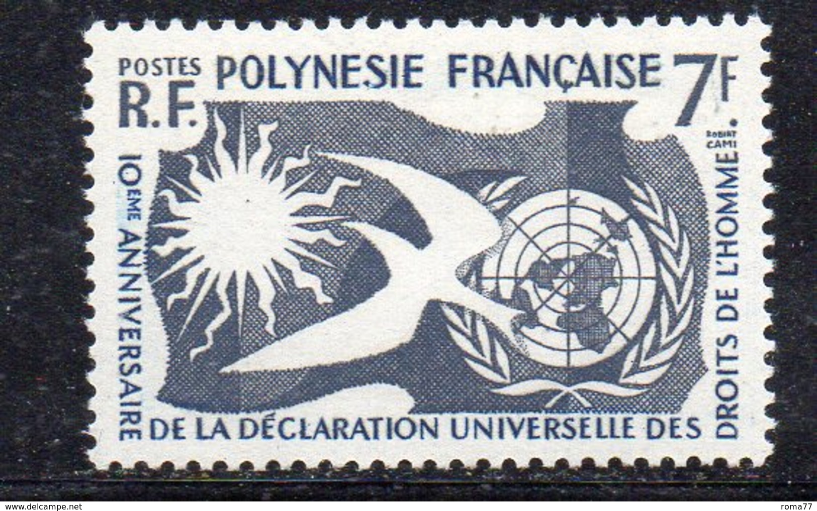 APR538 - POLINESIA 1958 , Diritti Umani  ***  MNH  (2380A) - Nuovi