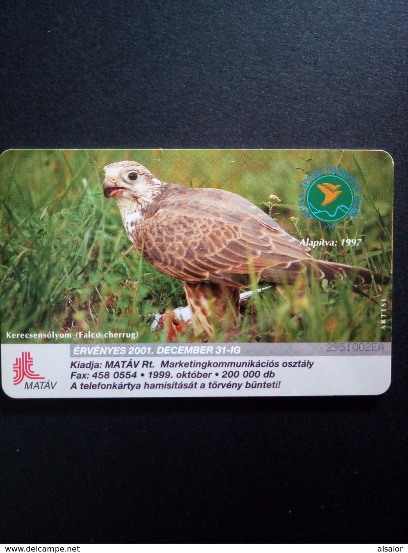Télécarte De Hongrie : Oiseau Rapace Et Danube - Adler & Greifvögel