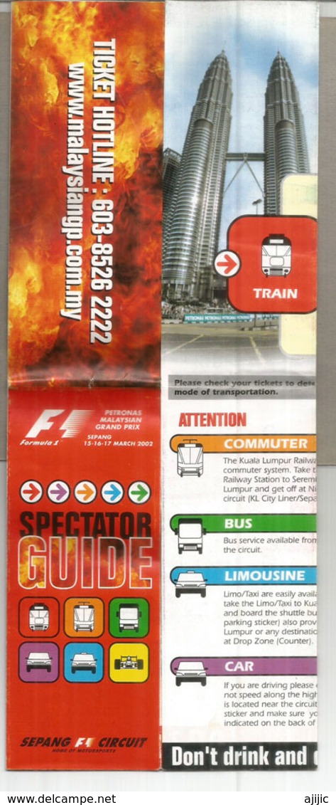 MALAYSIA.SEPANG F1 CIRCUIT MAP. SPECTATOR GUIDE.PETRONAS MALAYSIAN GRAND PRIX - Automobile - F1